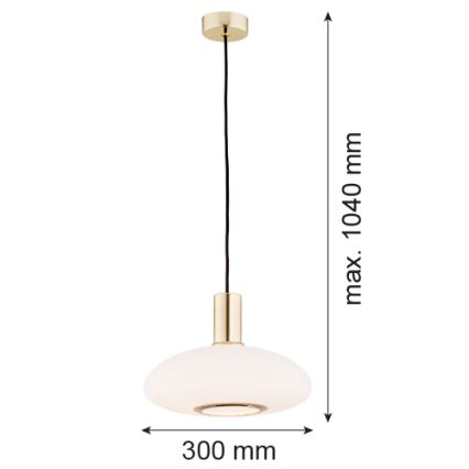 Argon 4358 - Żyrandol na lince SAGUNTO 1xE27/15W/230V śr. 30 cm mosiądz