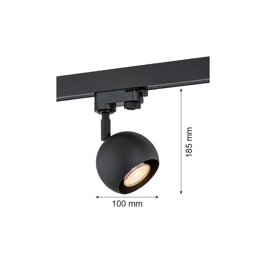 Argon 4379 - Oświetlenie punktowe do systemu szynowego MURI 1xGU10/5W/230V czarne