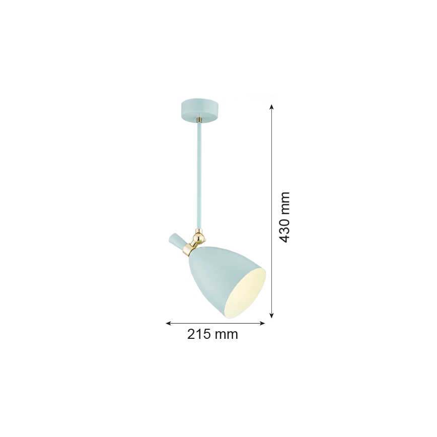 Argon 4685 - Żyrandol na drążku CHARLOTTE 1xE27/15W/230V niebieski/złoty