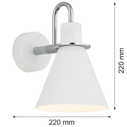 Argon 4705 - Kinkiet BEVERLY 1xE27/15W/230V biały/błyszczącychrom
