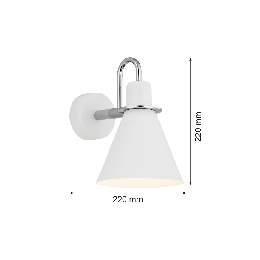 Argon 4705 - Kinkiet BEVERLY 1xE27/15W/230V biały/błyszczącychrom