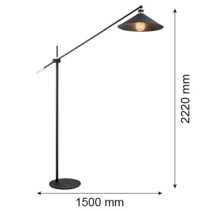 Argon 4732 - Lampa podłogowa NASHVILLE 1xE27/15W/230V czarny