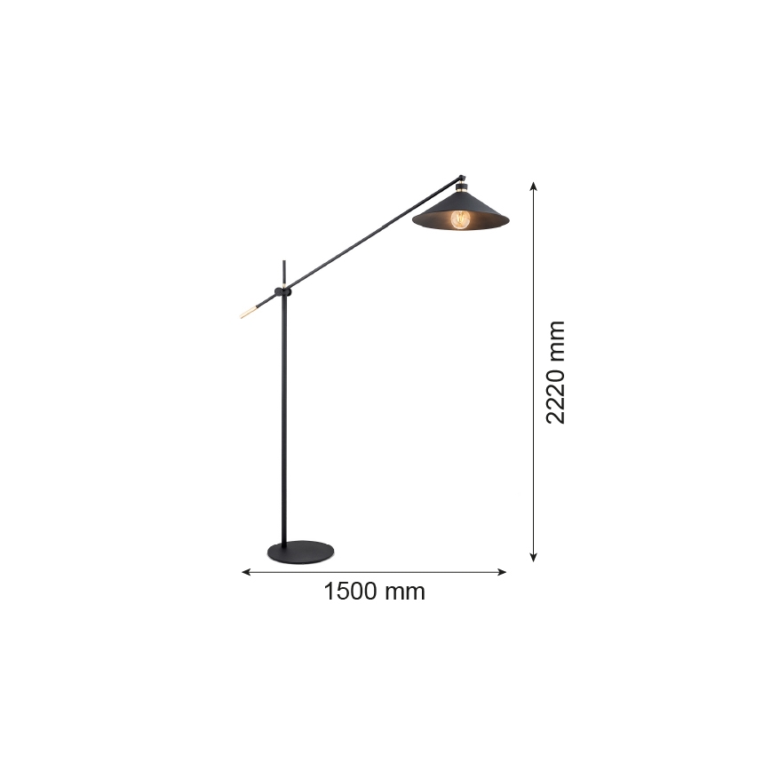 Argon 4732 - Lampa podłogowa NASHVILLE 1xE27/15W/230V czarny