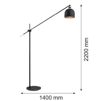 Argon 4735 - Lampa podłogowa DETROIT 1xE27/15W/230V czarny