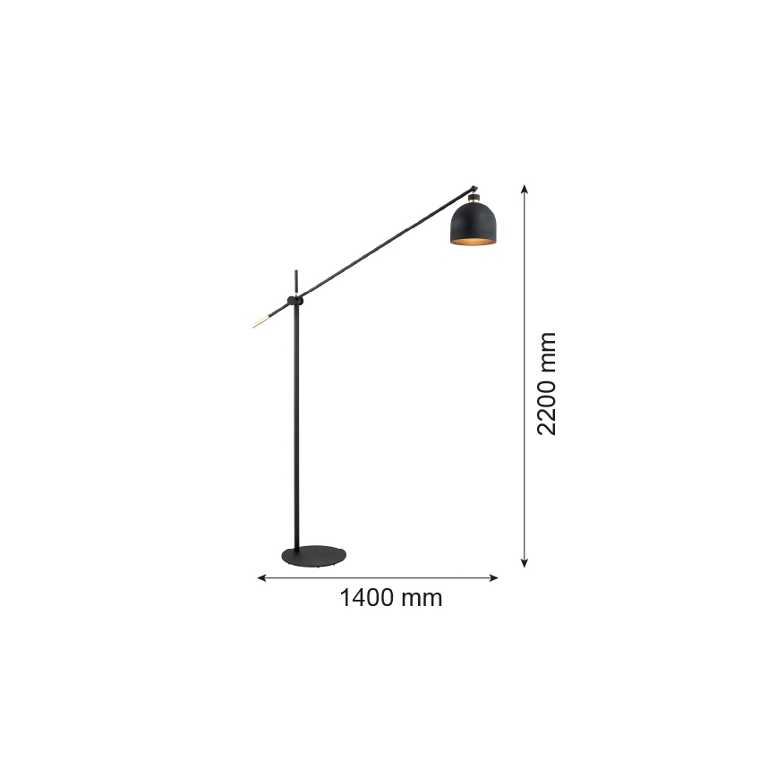 Argon 4735 - Lampa podłogowa DETROIT 1xE27/15W/230V czarny