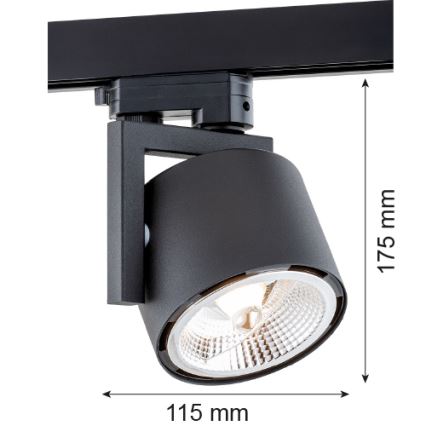 Argon 4751 - Oprawa punktowa LED do systemu szynowego ALTO 1xGU10-AR111/12W/230V czarna