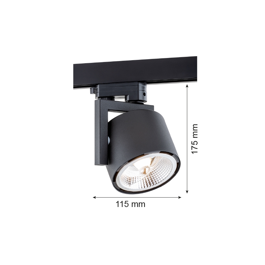 Argon 4751 - Oprawa punktowa LED do systemu szynowego ALTO 1xGU10-AR111/12W/230V czarna