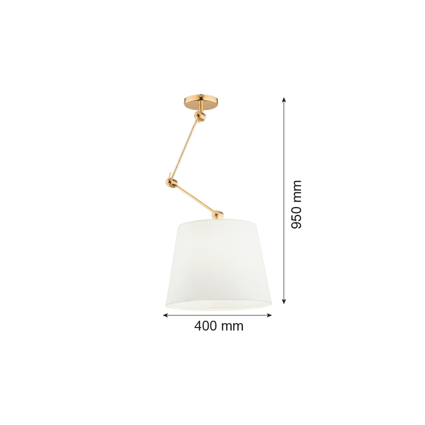 Argon 4895 - Żyrandol ZAKYNTOS PLUS 1xE27/15W/230V biały/złoty