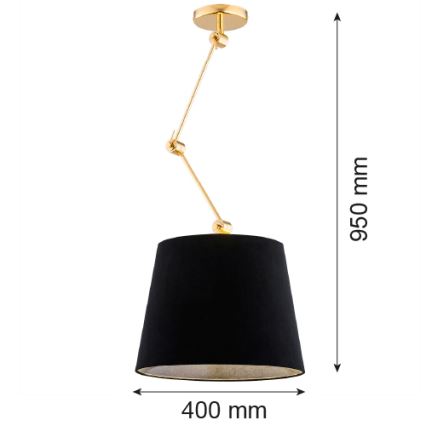 Argon 4896 - Żyrandol ZAKYNTOS PLUS 1xE27/15W/230V czarny/złoty