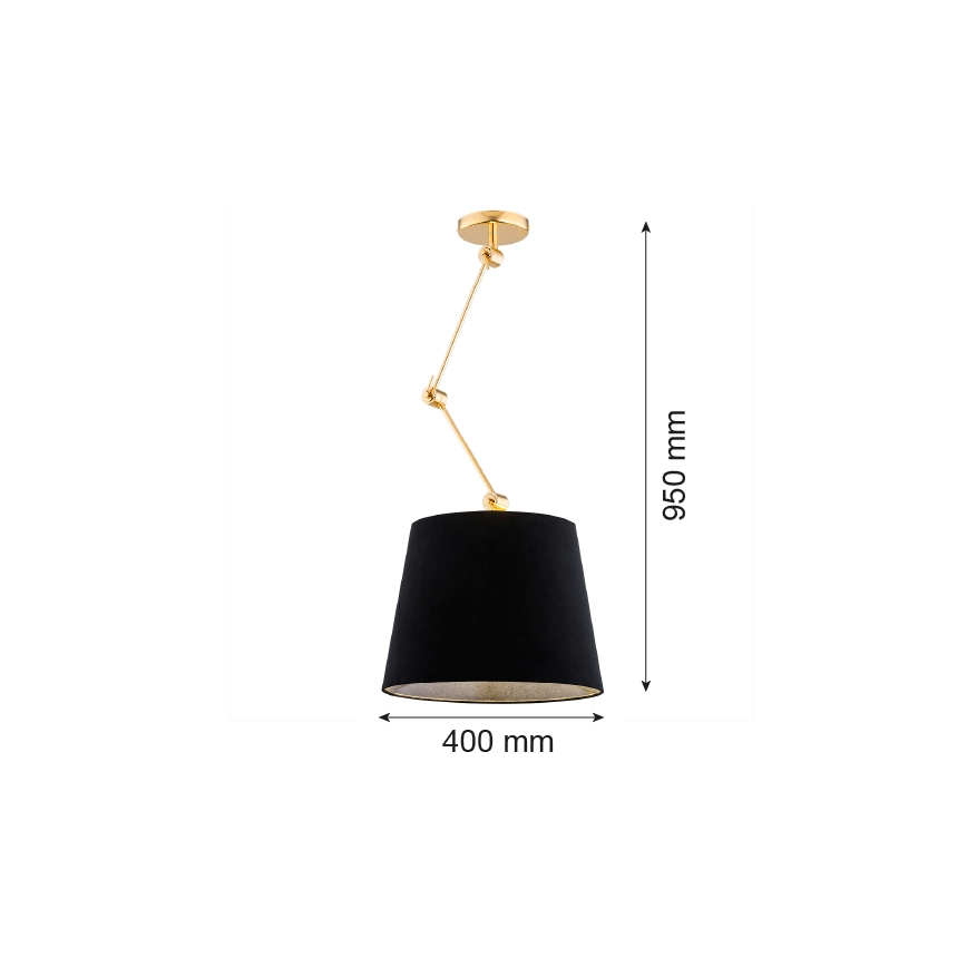 Argon 4896 - Żyrandol ZAKYNTOS PLUS 1xE27/15W/230V czarny/złoty