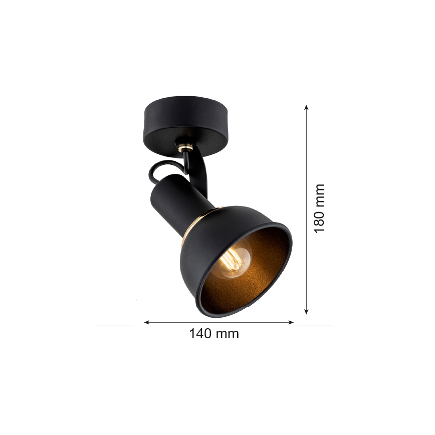 Argon 4900 - Oświetlenie punktowe TWIST 1xE14/7W/230V czarny/złoty