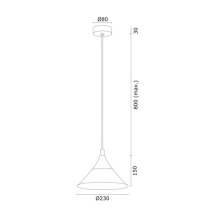 Argon 4903 - Żyrandol na lince MASSETO 1xE27/15W/230V czarny/złoty