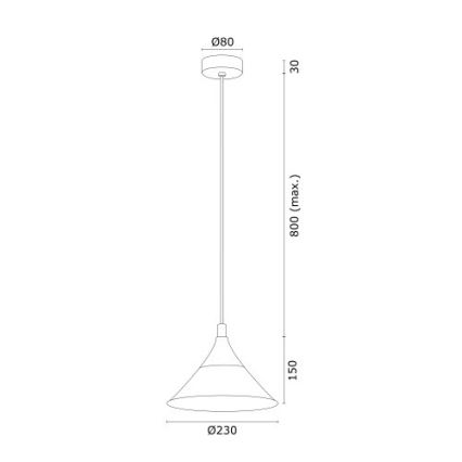 Argon 4903 - Żyrandol na lince MASSETO 1xE27/15W/230V czarny/złoty