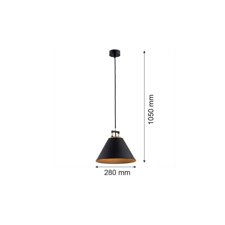 Argon 4915 - Żyrandol na lince ORTE 1xE27/15W/230V czarny