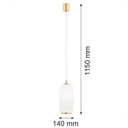 Argon 4993 - Żyrandol na lince PALLADO 1xE27/15W/230V złoty/biały