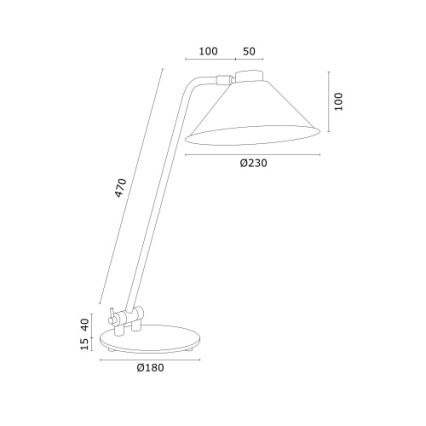 Argon 4998 - Lampa stołowa GABIAN 1xE27/15W/230V czarny