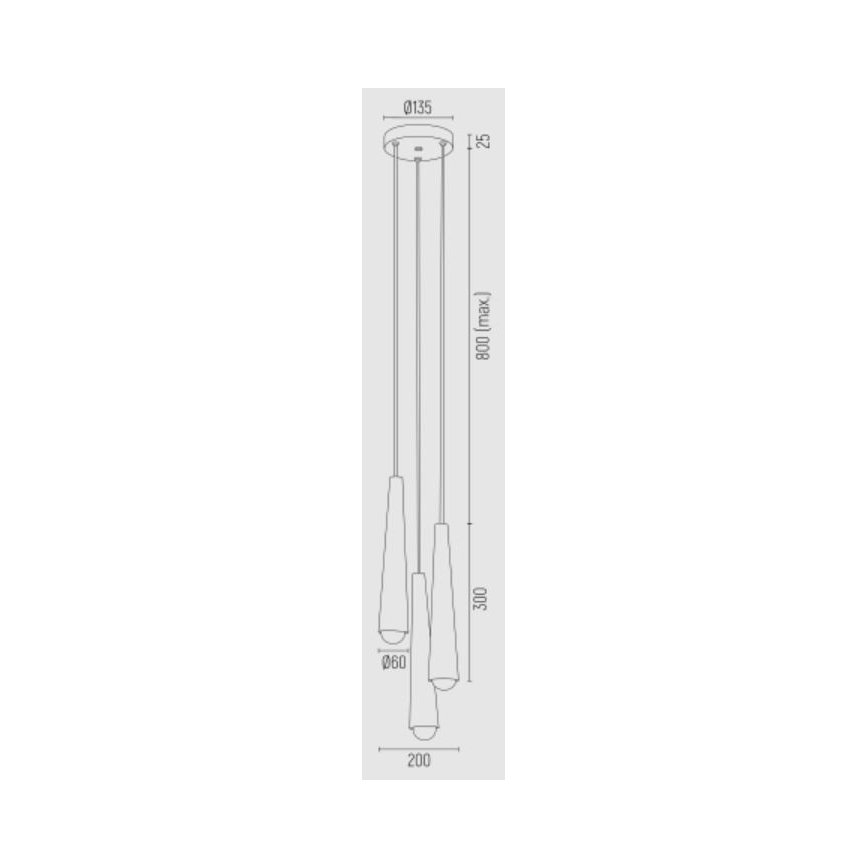 Argon 6103 - Żyrandol na lince HOLLYWOOD 3xE14/7W/230V czarny