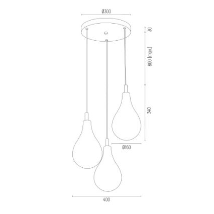 Argon 6105 - Żyrandol na lince OAKLAND 3xG9/6W/230V czarny