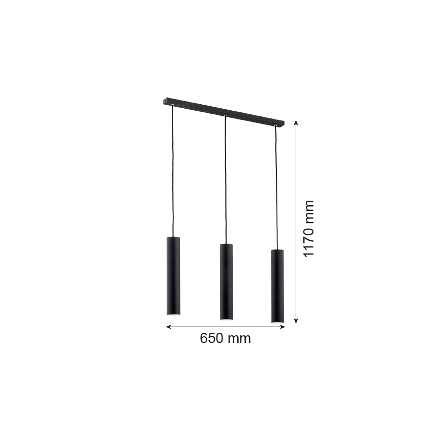 Argon 6112 - Żyrandol na lince GOMERA 3xGU10/5W/230V czarny