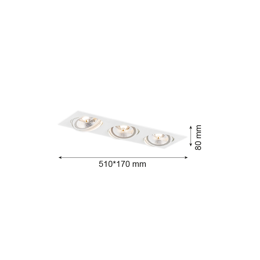 Argon 6115 - Oprawa sufitowa OLIMP 3xGU10-AR111/12W/230V biała