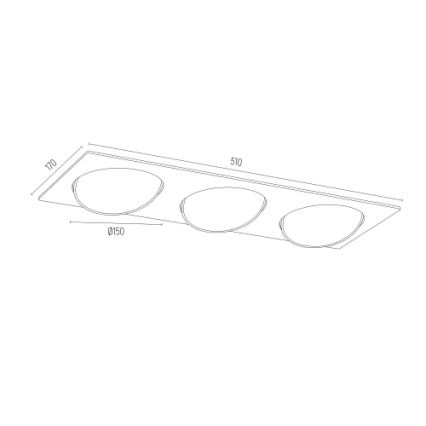 Argon 6116 BZ - Oprawa wpuszczana OLIMP 3xGU10-AR111/12W/230V czarny