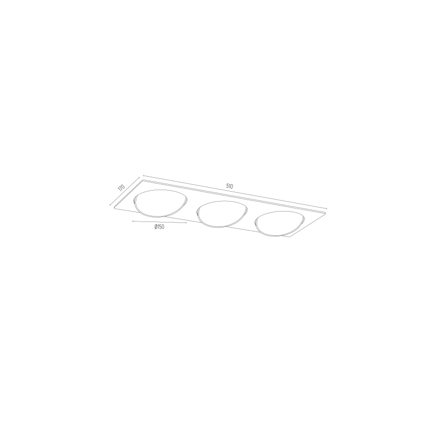 Argon 6116 BZ - Oprawa wpuszczana OLIMP 3xGU10-AR111/12W/230V czarny