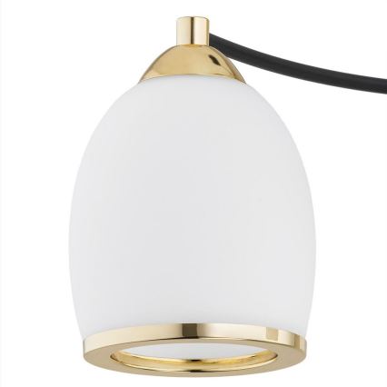 Argon 6144 - Żyrandol na drążku AVILA PLUS 3xE27/15W/230V czarny/złoty/biały