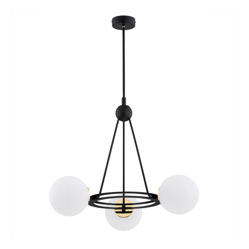 Argon 6150 - Żyrandol na drążku AMALFI 3xE27/15W/230V czarny/biały