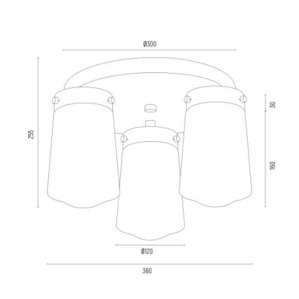 Argon 6165 - Surface-mounted żyrandol PASADENA 3xE27/15W/230V złoty/biały