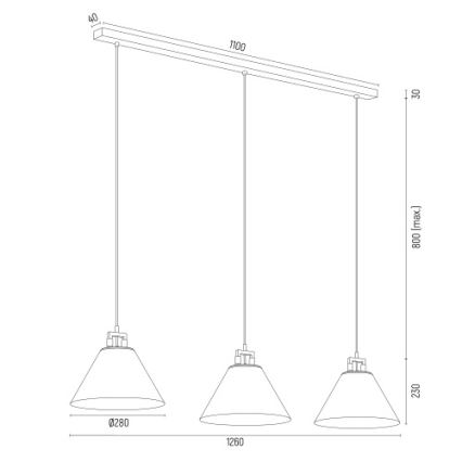 Argon 6173 - Żyrandol na lince ORTE 3xE27/15W/230V biały