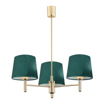 Argon 6192 - Lampa wisząca na pręcie PONTE 3xE27/15W/230V zielony/mosiądz