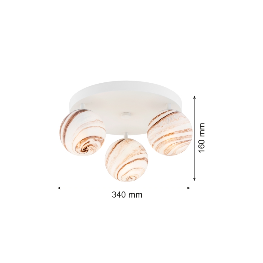 Argon 6291 - Plafon FABIO 3xE14/7W/230V alabastrowy biały