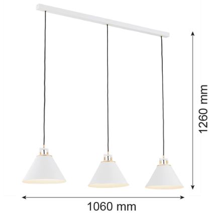 Argon 6291 - Plafon FABIO 3xE14/7W/230V alabastrowy biały