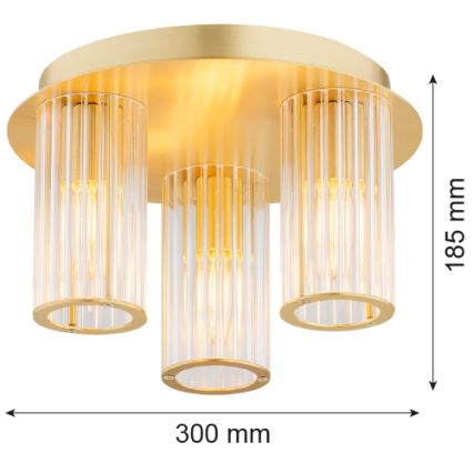 Argon 6304 - Lampa sufitowa HAMPTON 3xE14/7W/230V złota