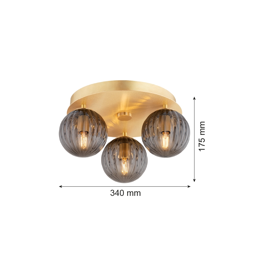 Argon 6308 - Lampa sufitowa PALOMA 3xE14/7W/230V złoty/czarne