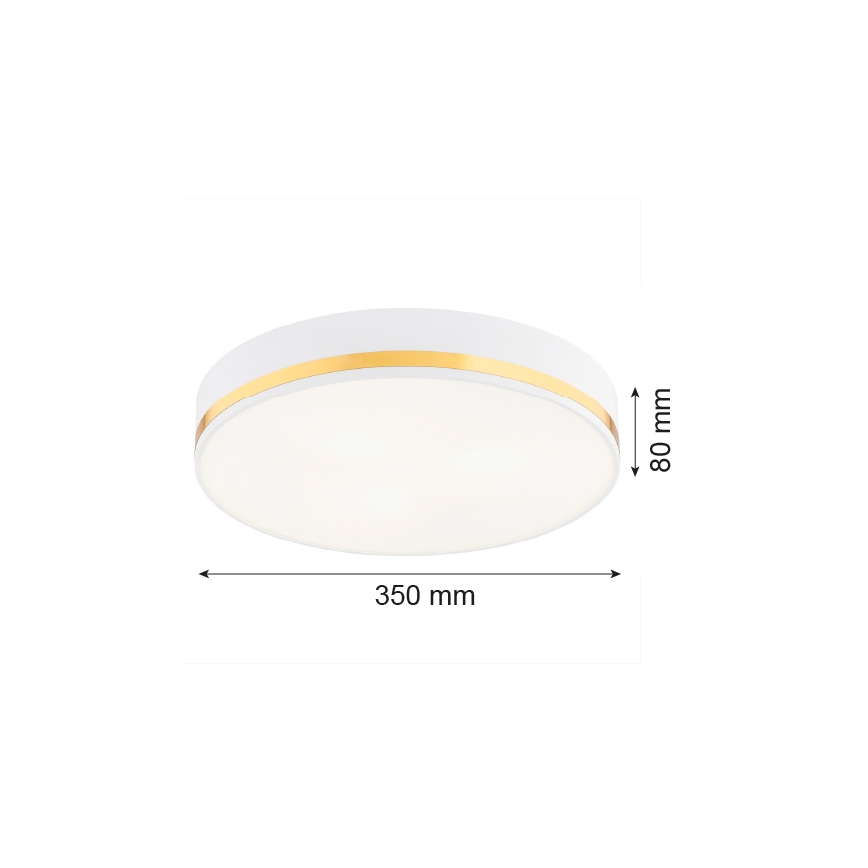 Argon 7035 - Plafon AMORE 2xE27/15W/230V średnica 35 cm biały/złoty