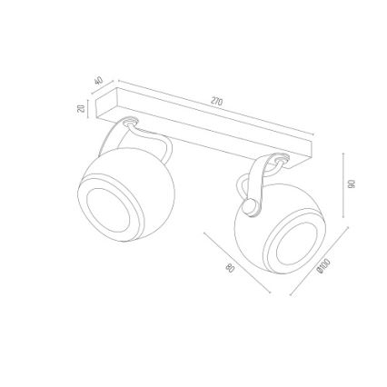 Argon 7038 - Oświetlenie punktowe KOS PLUS 2xGU10/5W/230V biały/złoty