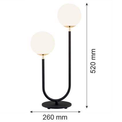 Argon 7072 - Lampa stołowa FERRONE 2xE14/7W/230V czarny/biały/złoty