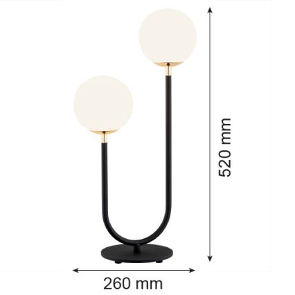 Argon 7072 - Lampa stołowa FERRONE 2xE14/7W/230V czarny/biały/złoty