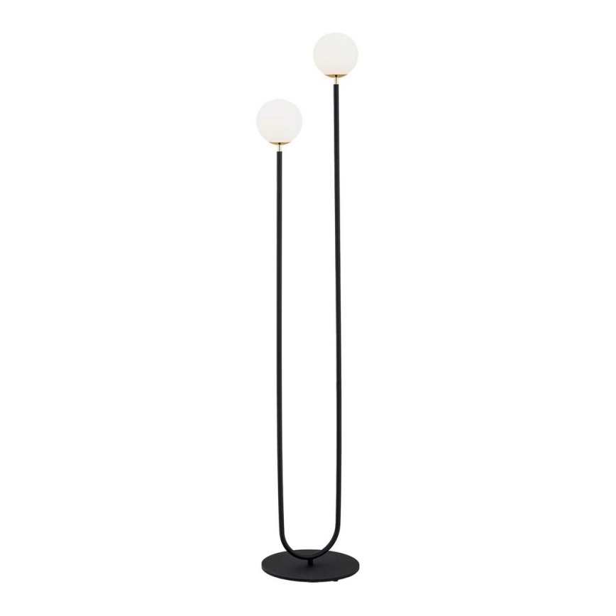 Argon 7073 - Lampa podłogowa FERRONE 2xE14/7W/230V czarny/biały/złoty