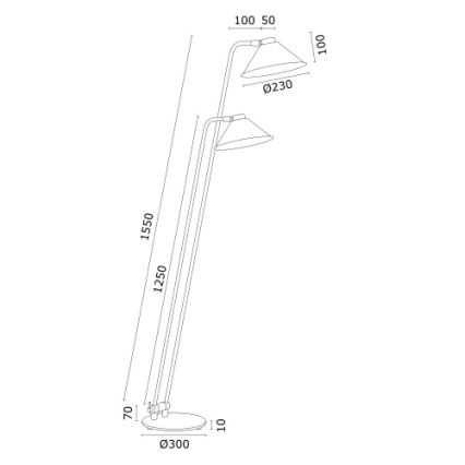 Argon 7074 - Lampa podłogowa GABIAN 2xE27/15W/230V białe