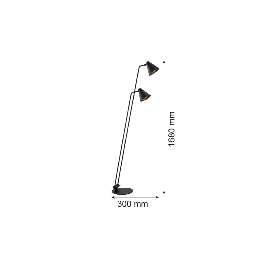 Argon 7077 - Lampa podłogowa AVALONE 2xE27/15W/230V czarny