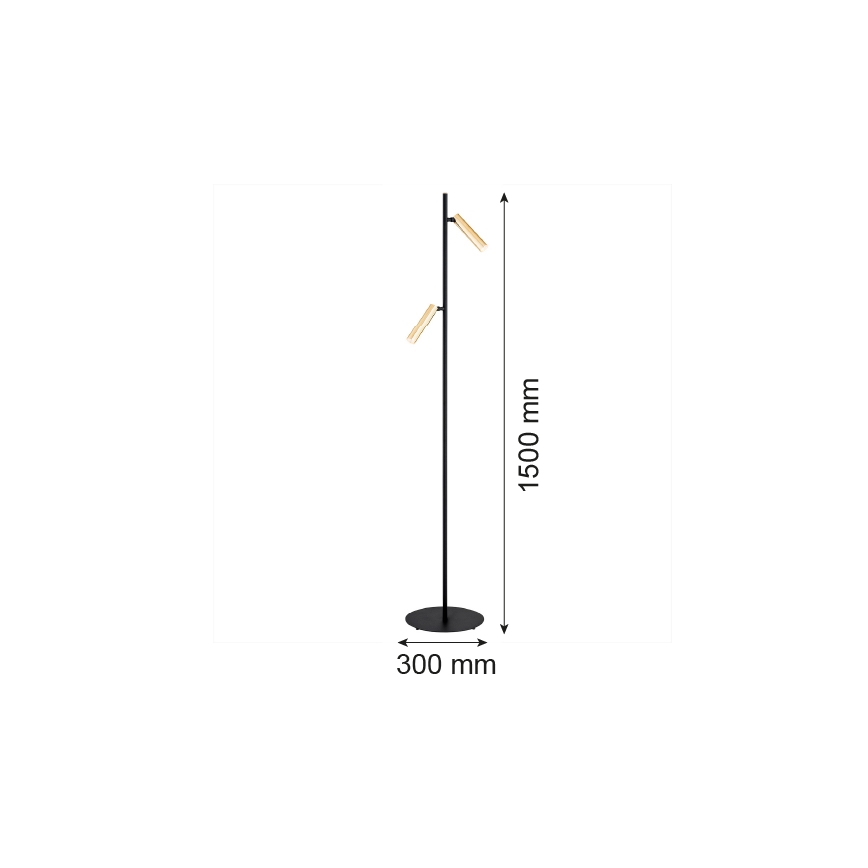 Argon 7083 - Lampa podłogowa TORRE 2xG9/6W/230V czarny/mosiądz