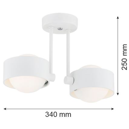 Argon 7088 - Żyrandol na drążku MASSIMO PLUS 2xG9/6W/230V biały