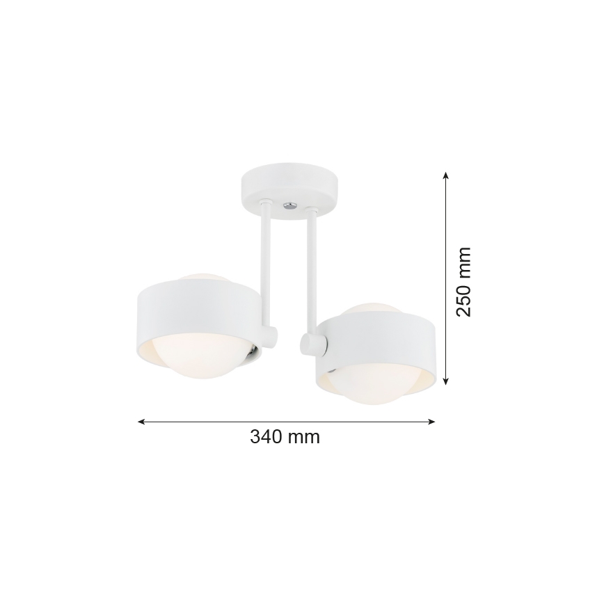 Argon 7088 - Żyrandol na drążku MASSIMO PLUS 2xG9/6W/230V biały