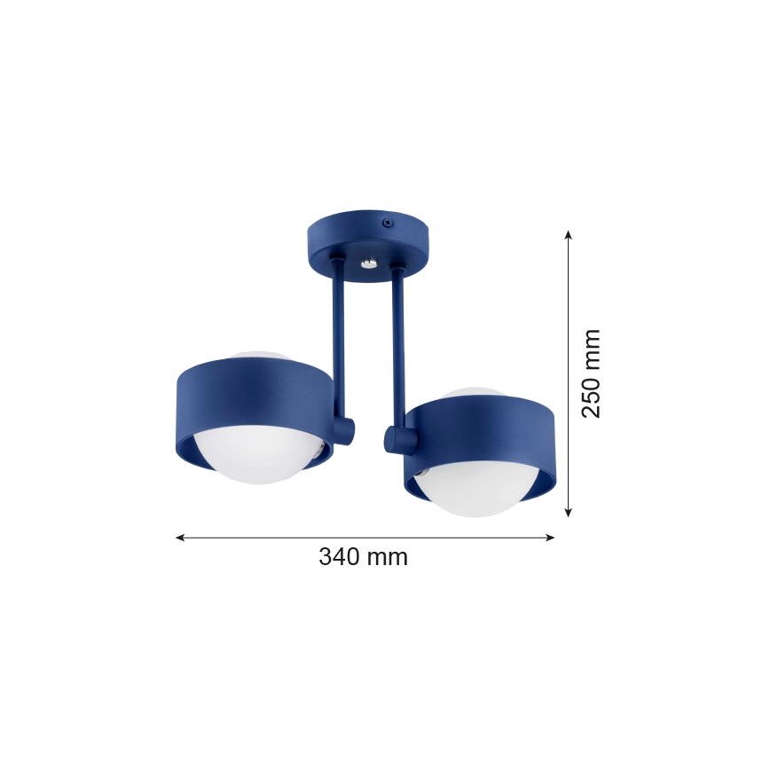 Argon 7090 - Żyrandol na drążku MASSIMO PLUS 2xG9/6W/230V niebieski