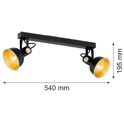 Argon 7142 - Oświetlenie punktowe LENORA 2xE14/7W/230V czarne