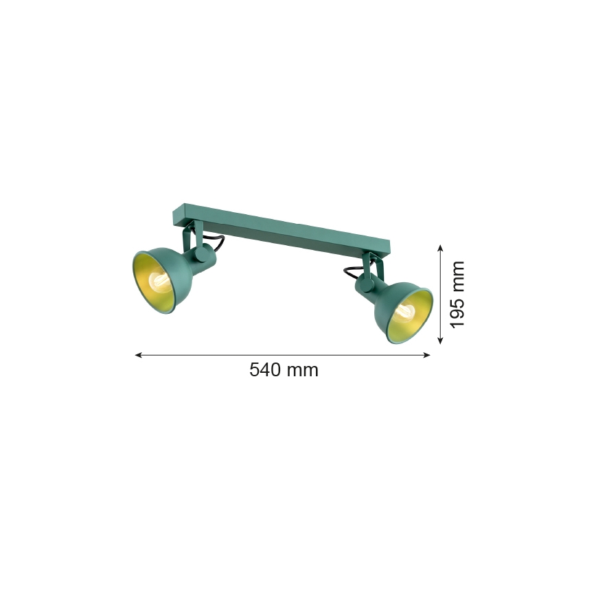 Argon 7174 - Oświetlenie punktowe LENORA 2xE14/7W/230V zielony
