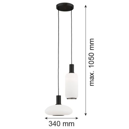 Argon 7214 - Żyrandol na lince SAGUNTO PLUS 2xE27/15W/230V czarne