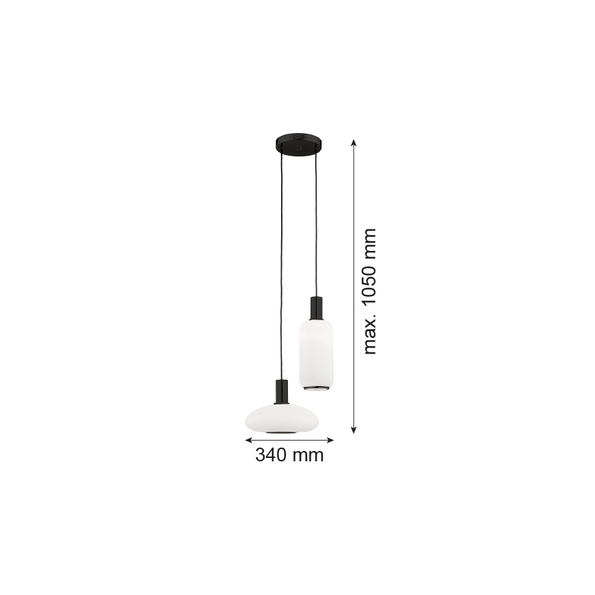 Argon 7214 - Żyrandol na lince SAGUNTO PLUS 2xE27/15W/230V czarne
